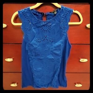 Royal blue eyelet detailed tank, Banana Republic